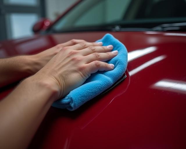 Applicazione di un trattamento protettivo sulla carrozzeria di un'auto